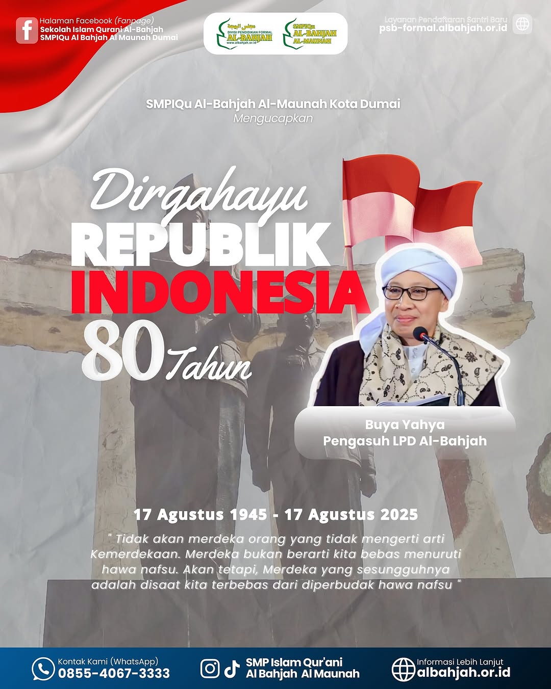 Semangat Merah Putih di Pondok Pesantren: Santri-Santri Ini Punya Cara Unik Rayakan HUT RI ke-80! SMPIQu Al-Bahjah Al-Maunah Dumai